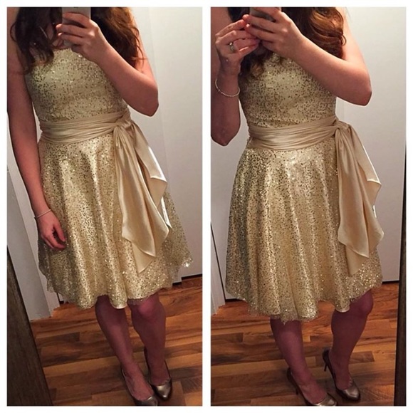 DAVIDS BRIDAL Gold Fancy Dress - Picture 1 of 4